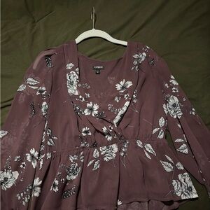 Lush Mauve Floral Blouse